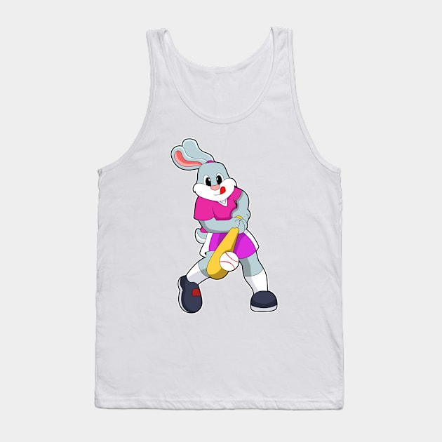 Rabbit at Baseball with Baseball bat Tank Top by Markus Schnabel